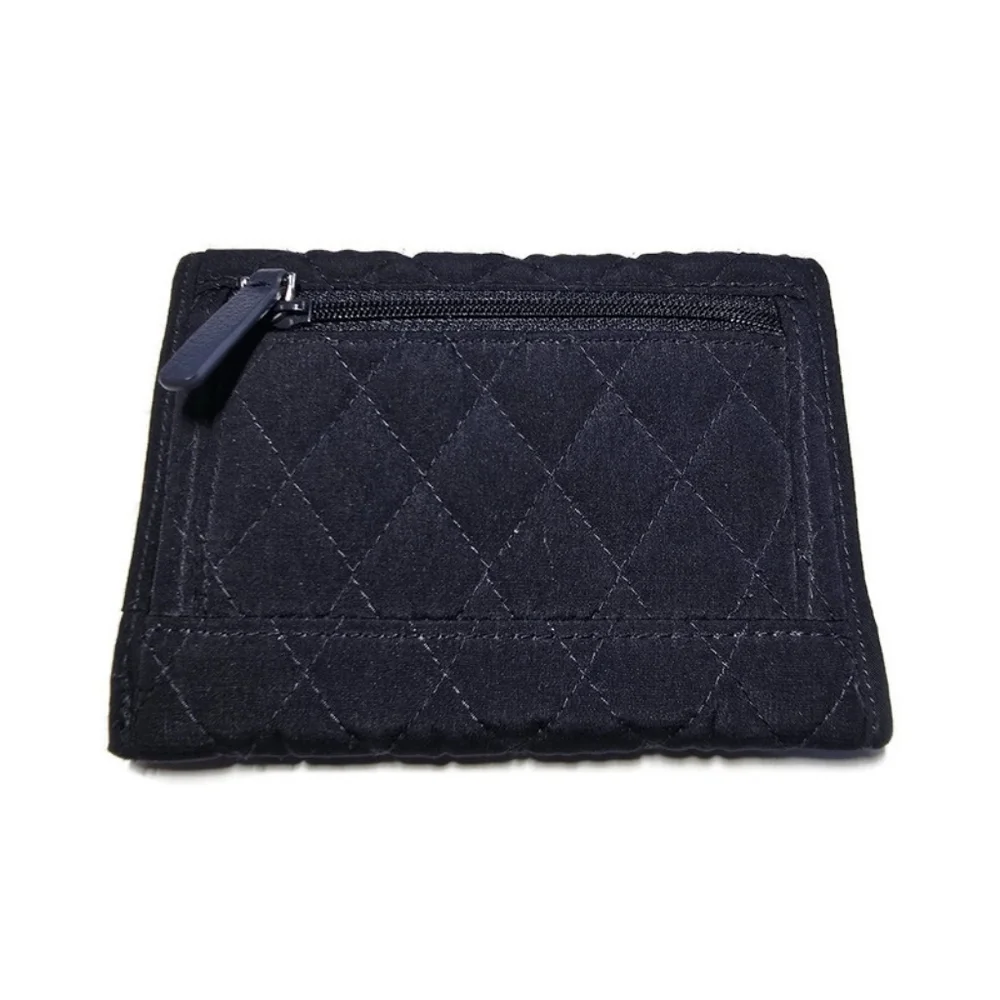 Vera Bradley Womens Navy Blue Quilted Tri-Fold Small Wallet 5x4 - Picture 2 of 7